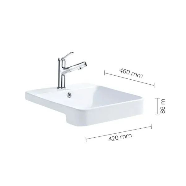 CB 0300119-00 SWISH Semi Recessed Counter Basin - Image 2