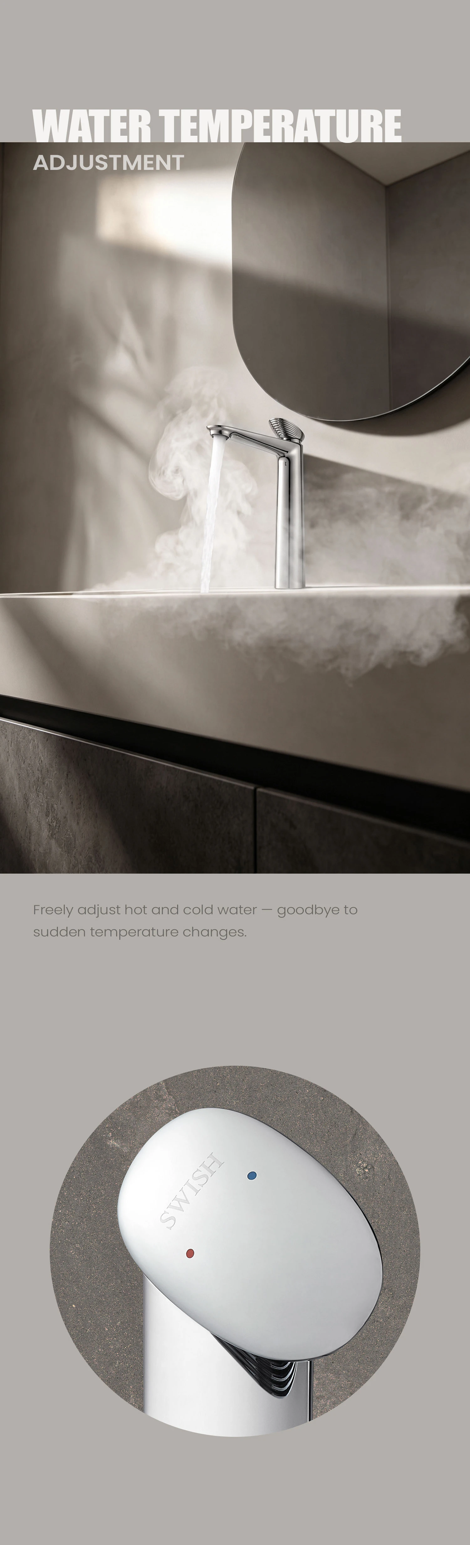 BF 0100139-00 SWISH Long Basin Mixer Storytelling Image