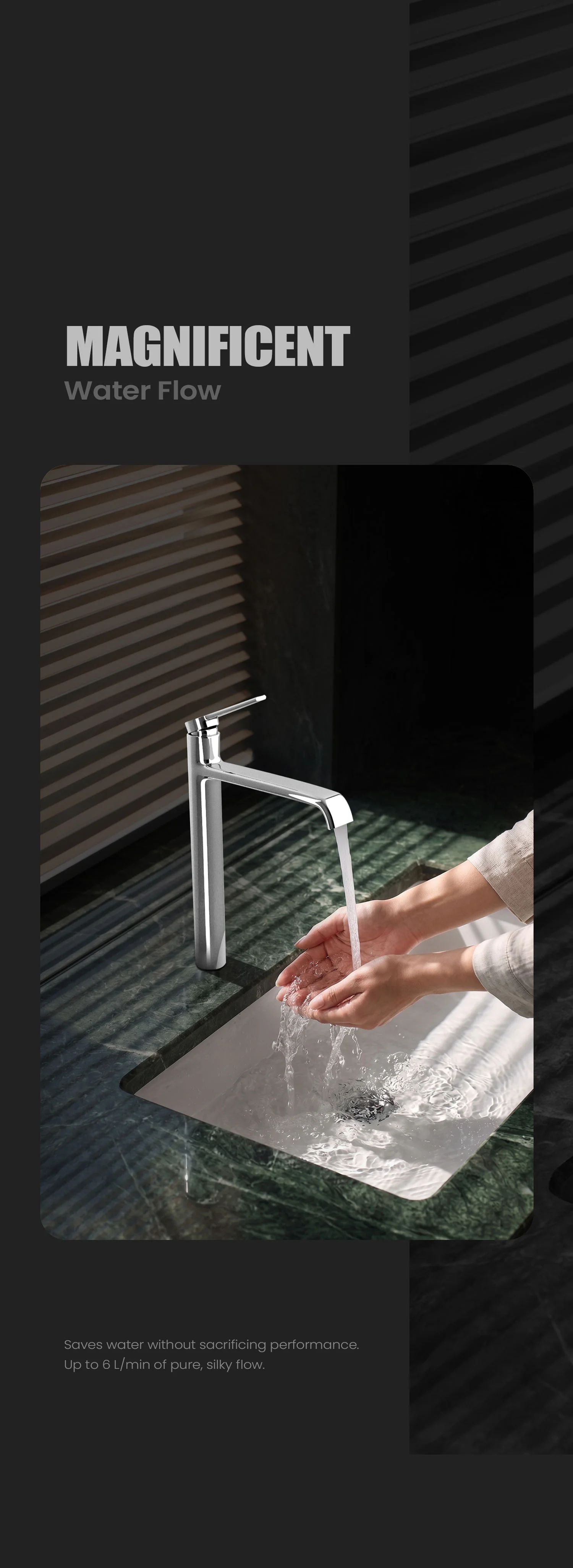 BF 0100141-00 SWISH Long Basin Mixer Storytelling Image